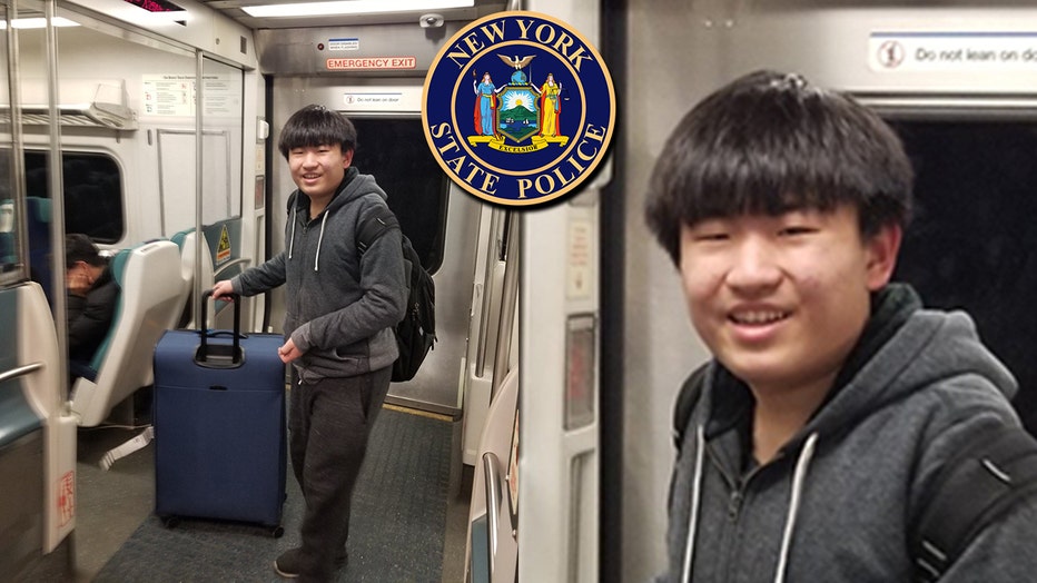 Teenager on board a Metro-North train