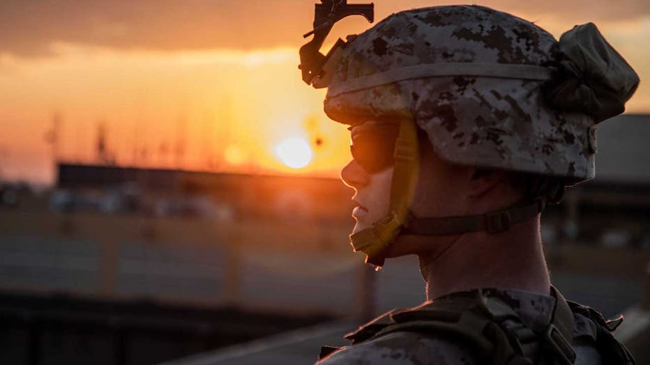 Marine on duty at U.S. Embassy