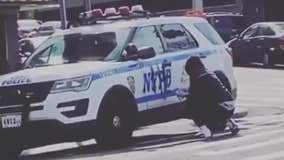 Man tags NYPD vehicle parked in the Bronx