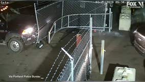 Video: Truck thief rams tow yard gate, slams into worker