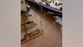 Water main break floods streets on the Lower East Side