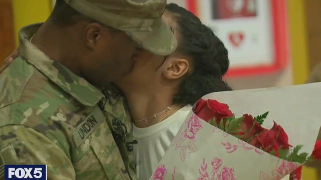 Soldier home early from deployment surprises daughter on Valentine's Day
