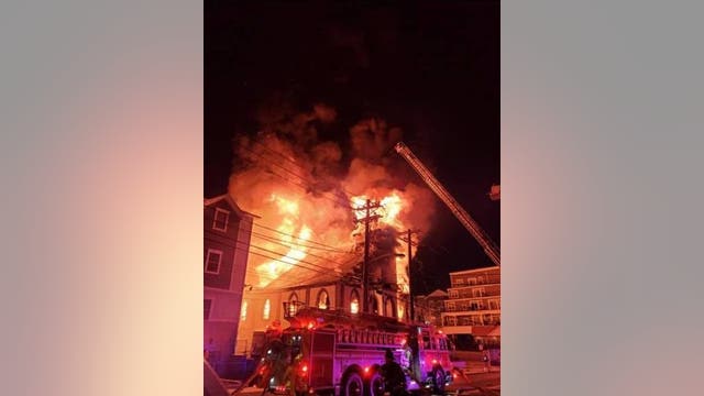 Fire rips through NJ church; cause sought
