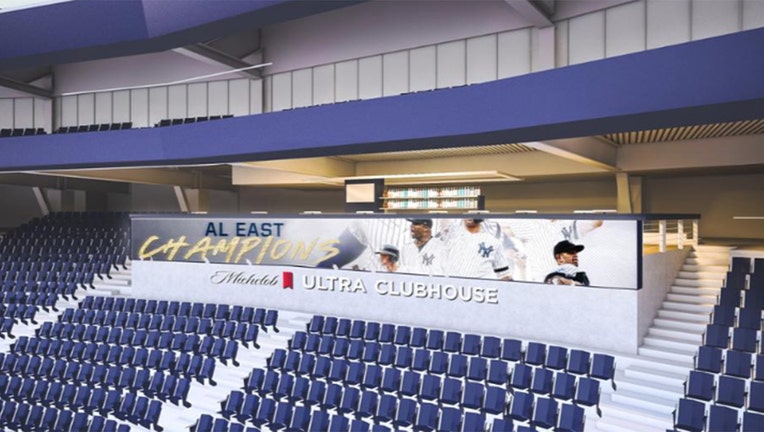 A rendering of one of the new social gathering areas in Yankee Stadium.