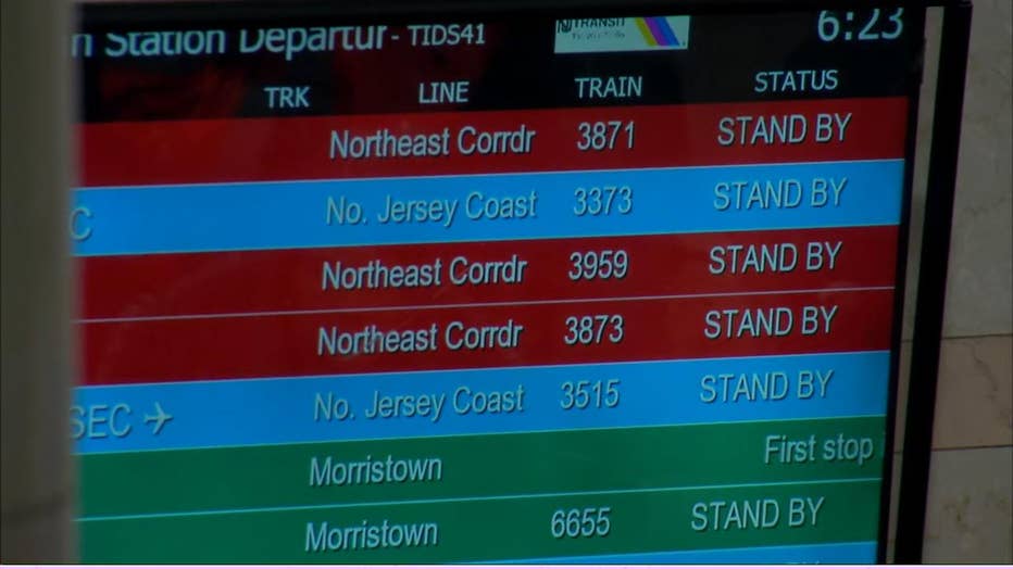 NJ Transit departure screen