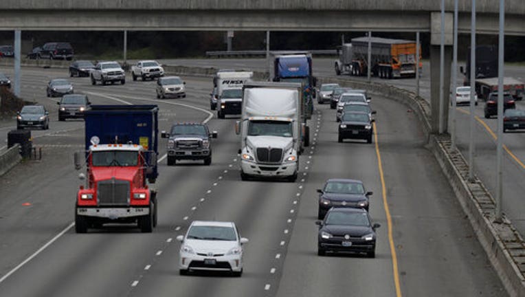 Cars and trucks on highway