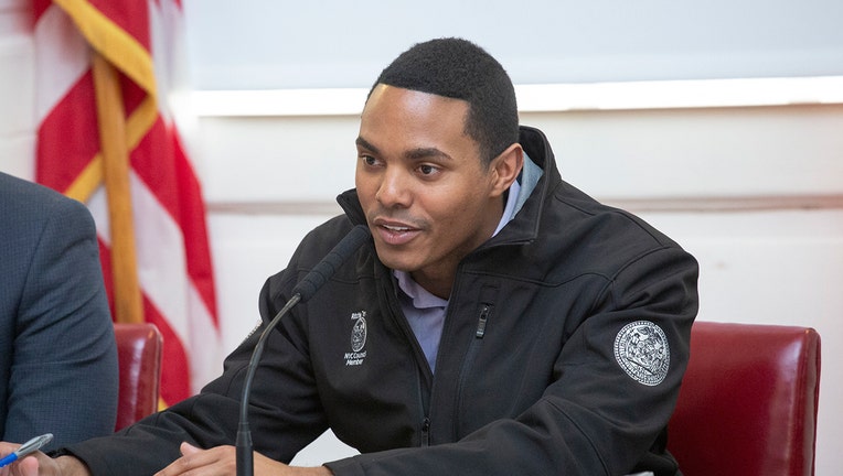 City Council Member Ritchie Torres speaking during a hearing