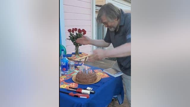 Dad ‘blows out’ candles with hands in coronavirus pandemic-modified birthday celebration