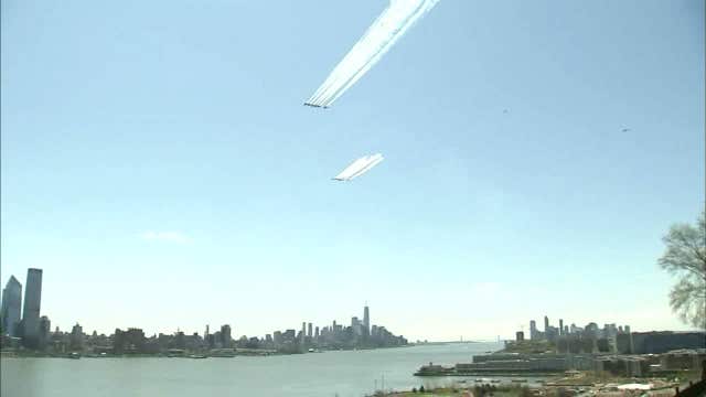 Blue Angels, Thunderbirds perform flyover in NYC, NJ