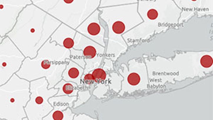 Map Coronavirus Cases In The Nyc Area Fox 5 New York