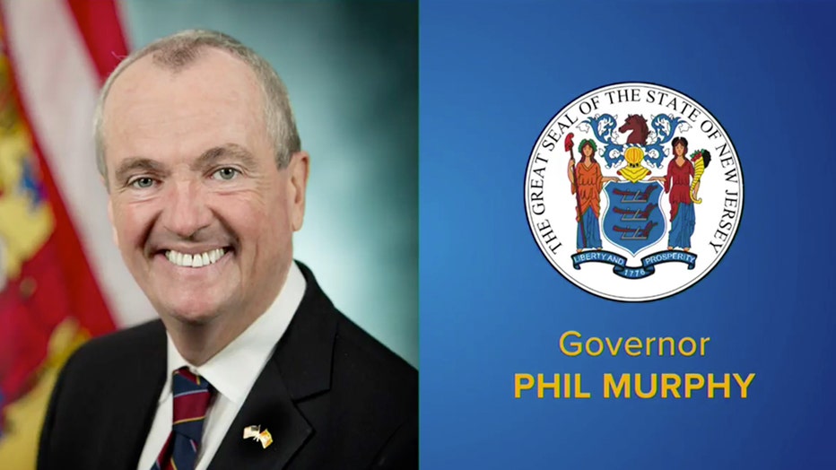 Gov. Phil Murphy headshot and New Jersey state seal