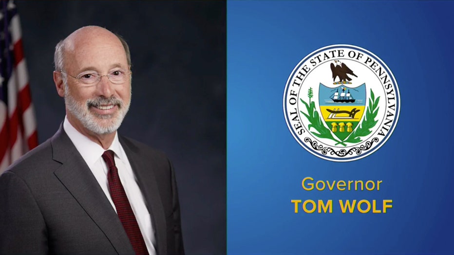 Gov. Tom Wolf headshot and Pennsylvania state seal
