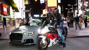 Sports car collectors take over Times Square