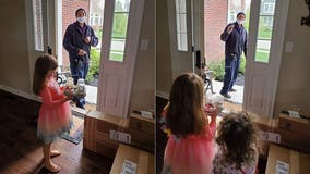 FedEx driver surprises 6-year-old girl with cupcakes on quarantine birthday
