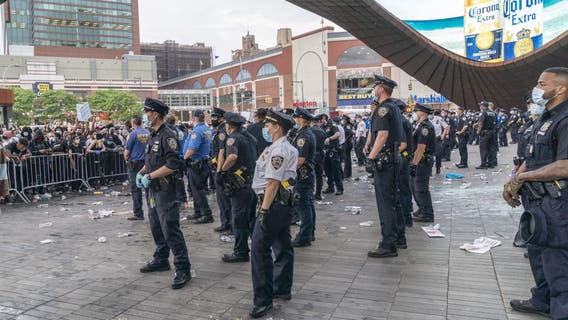 NYPD officers attacked with bricks, bottles, Molotov cocktail during George Floyd protest