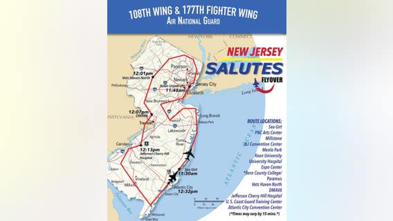 NJ Air National Guard salutes frontline coronavirus workers with flyover