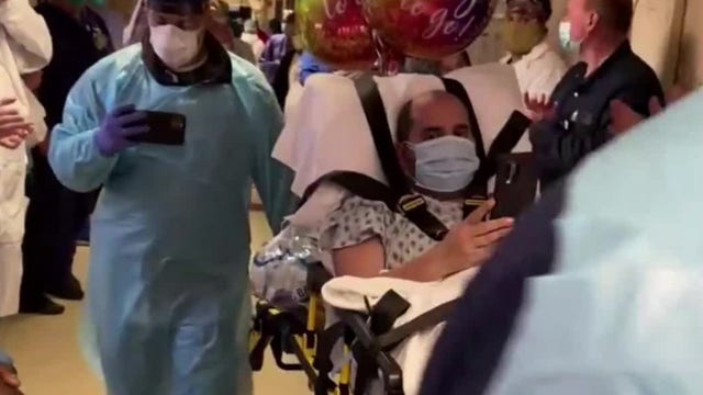 Hospital staff cheers for coronavirus patient discharged after 44 days