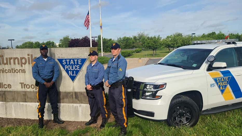 Troopers Robert Murray, Pierre Noel, and Marcin Ziobron, of Troop “D” Cranbury Station,