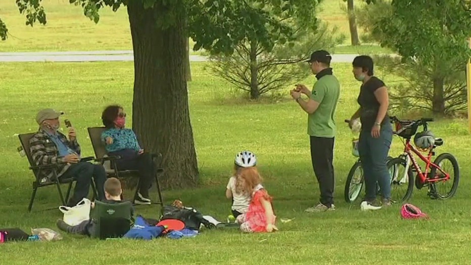 A gathering at a park