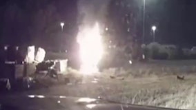 State trooper pulls man from burning car