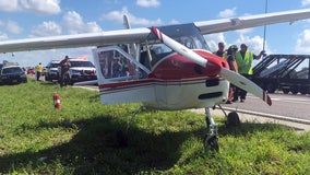 Small plane safely lands along I-75 in southwest Florida