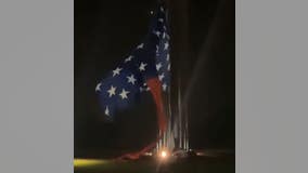 Video shows world’s largest free-flying American flag ripped to shreds in powerful storm