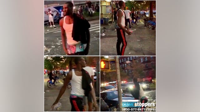 Police search for man who hurled glass bottle at cop car