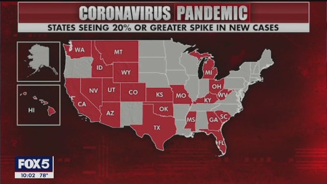 Some states pause reopening as virus cases near record high