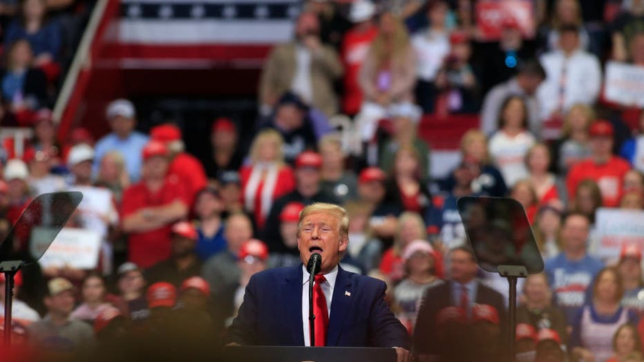 4c2f0eb3-Donald Trump Holds Pre-Super Tuesday Campaign Rally In Charlotte, NC