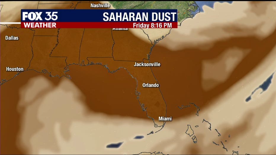 Massive Saharan dust cloud moves across Florida