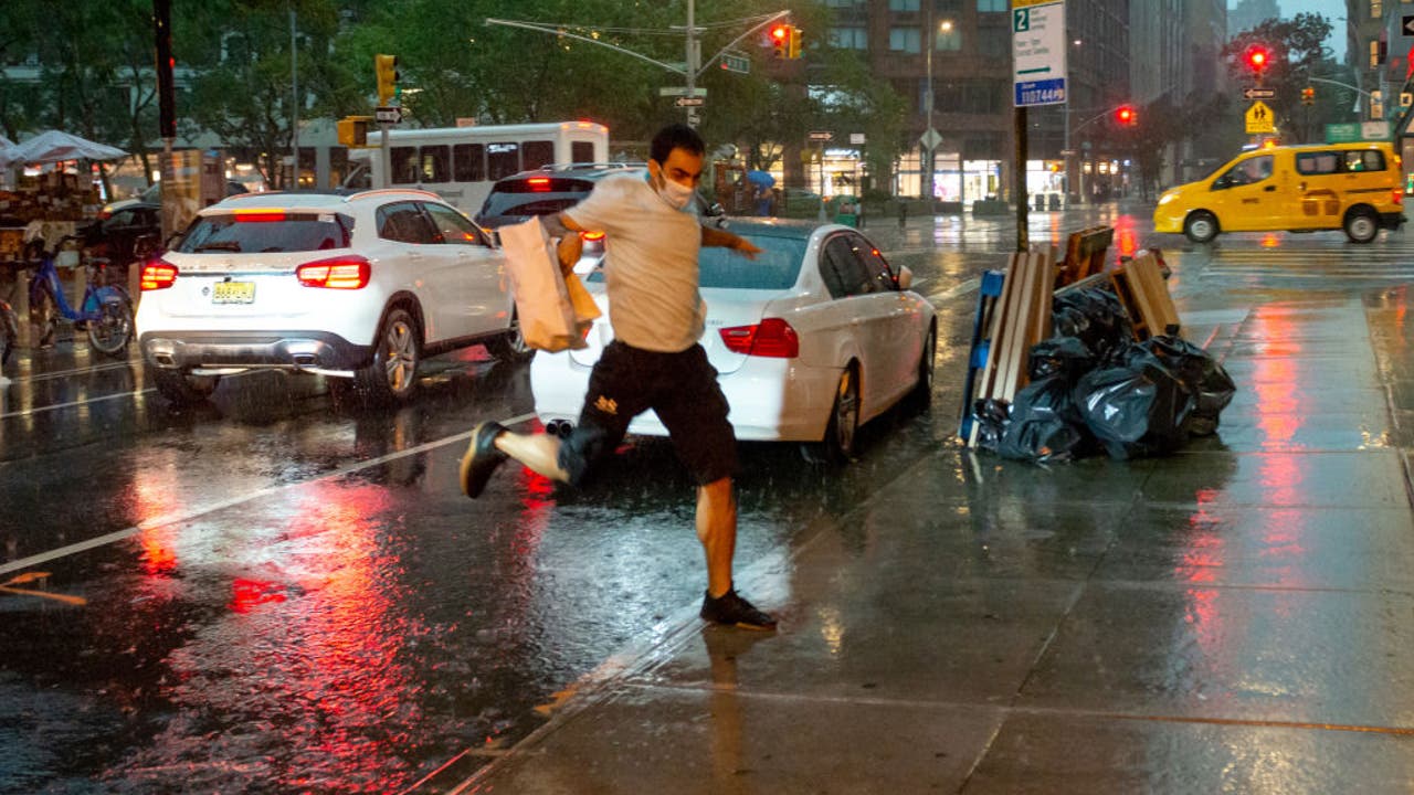 Severe storms bring lightning, driving rain to NYC