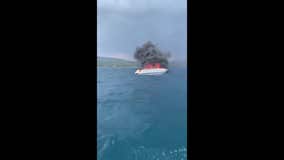 Good Samaritan helps rescue man off burning boat in Lake Taho