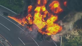 Tanker truck fire in East Rutherford