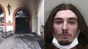 Man crashes into church, sets it on fire with parishioners inside, sheriff says