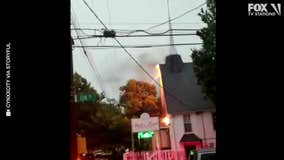 Lightning sets fire to church in Queens