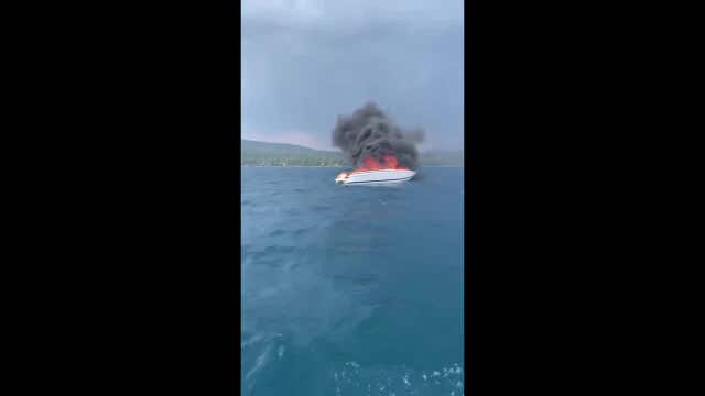 Good Samaritan helps rescue man off burning boat in Lake Taho