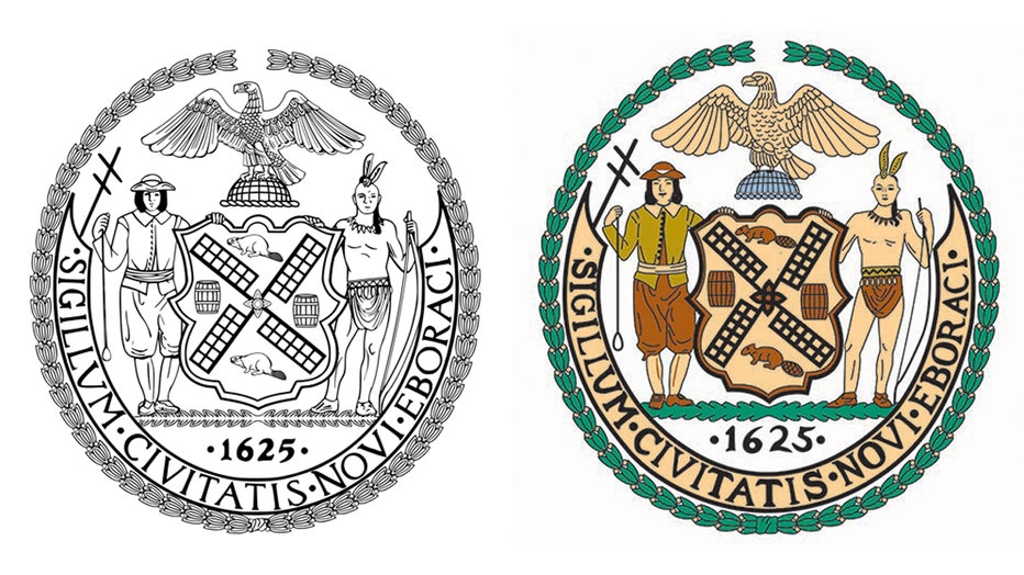 Two versions of the official seal of the City of New York