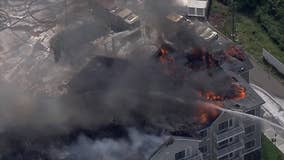 Massive fire rips through unfinished NJ apartment complex
