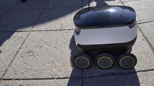 Delivery robot plunges into canal