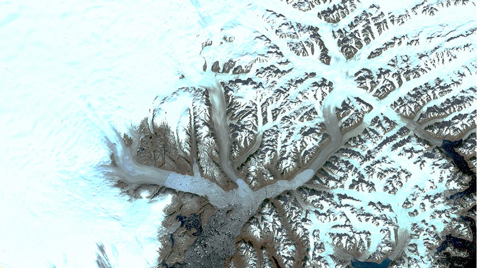 Satellite image of glaciers in Greenland