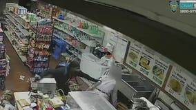 NYPD hunts man who stabbed two deli workers