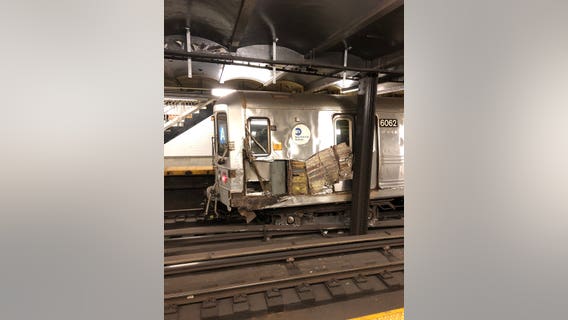 Subway service restored after debris thrown on tracks derails train in Manhattan
