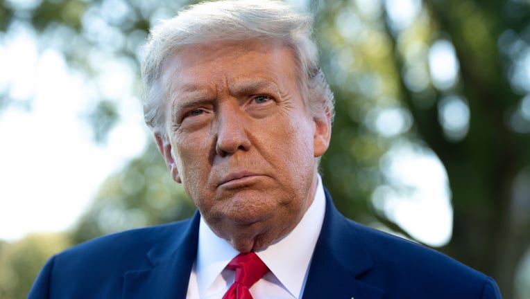 Pres. Donald Trump speaks from the South Lawn on Monday, Sept. 21.