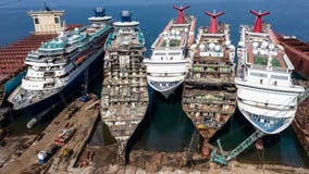 Cruise ships being dismantled and scrapped for parts