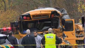 3 critically injured in crash involving school bus, truck