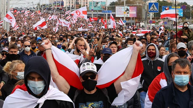 Over 100,000 march in Belarus after authoritarian leader wins 6th term in office