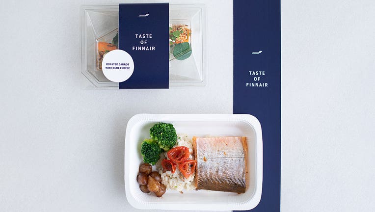 A photo released by Finnish airline Finnair shows food that will be sold in supermarkets.(Handout/Finnair)