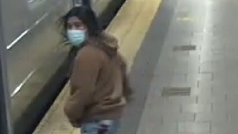 The NYPD released this image of a man wanted for a killing in a Manhattan subway station.