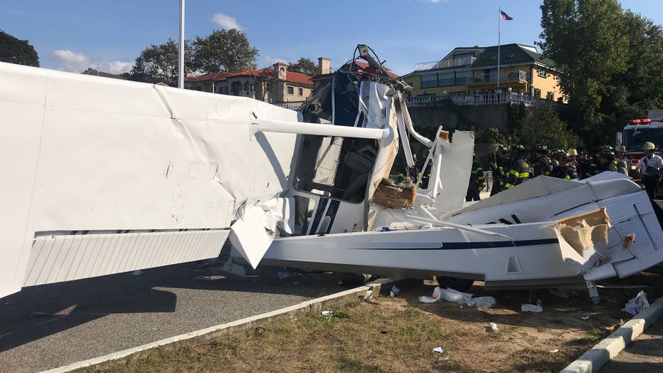Small plane crashes into pier in Queens