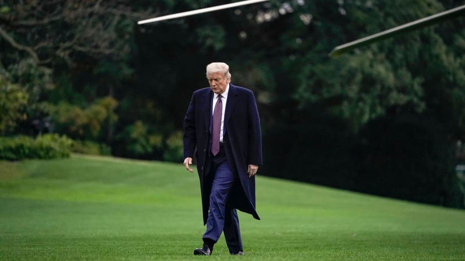 U.S. President Donald exits Marine One on the South Lawn of the White House on October 1, 2020 in Washington, DC. President Trump traveled to Bedminster, New Jersey for a roundtable event with supporters and a fundraising event.